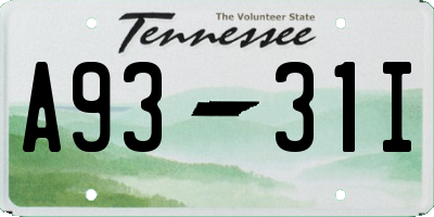 TN license plate A9331I