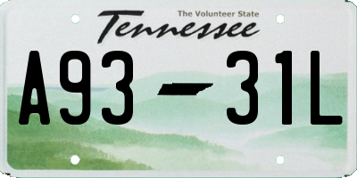 TN license plate A9331L