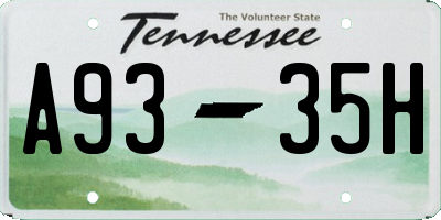 TN license plate A9335H