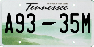 TN license plate A9335M
