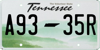 TN license plate A9335R