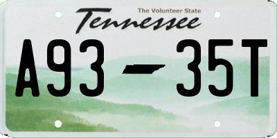 TN license plate A9335T