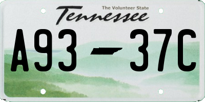 TN license plate A9337C