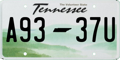 TN license plate A9337U