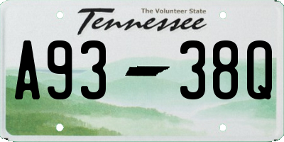 TN license plate A9338Q