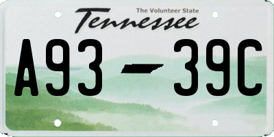 TN license plate A9339C