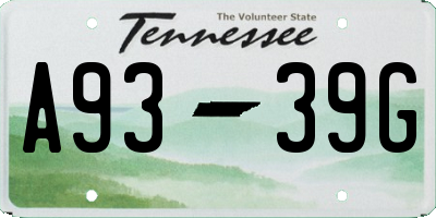 TN license plate A9339G