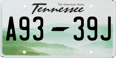 TN license plate A9339J