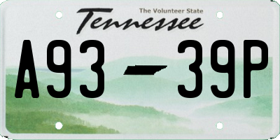 TN license plate A9339P