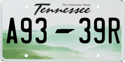 TN license plate A9339R