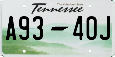 TN license plate A9340J