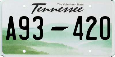 TN license plate A9342O