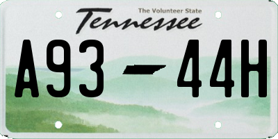 TN license plate A9344H