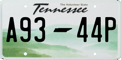TN license plate A9344P