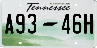 TN license plate A9346H