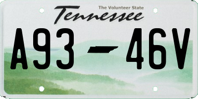 TN license plate A9346V