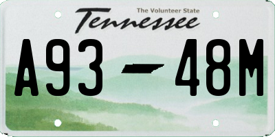 TN license plate A9348M