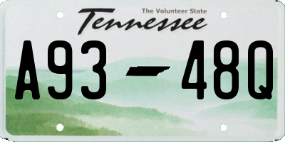 TN license plate A9348Q