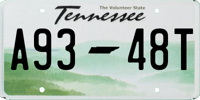 TN license plate A9348T