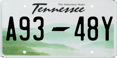 TN license plate A9348Y
