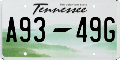 TN license plate A9349G