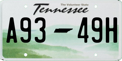 TN license plate A9349H