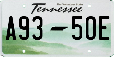 TN license plate A9350E