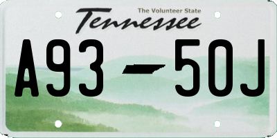 TN license plate A9350J