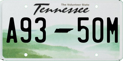 TN license plate A9350M