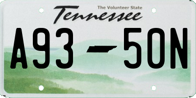 TN license plate A9350N