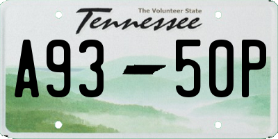 TN license plate A9350P