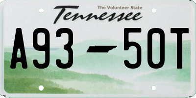TN license plate A9350T