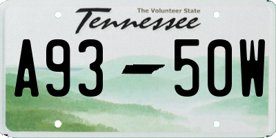 TN license plate A9350W