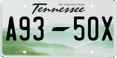 TN license plate A9350X
