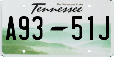 TN license plate A9351J