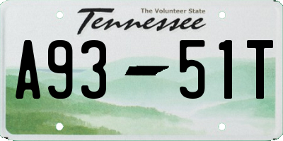 TN license plate A9351T