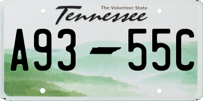 TN license plate A9355C