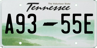 TN license plate A9355E