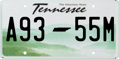 TN license plate A9355M