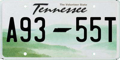TN license plate A9355T