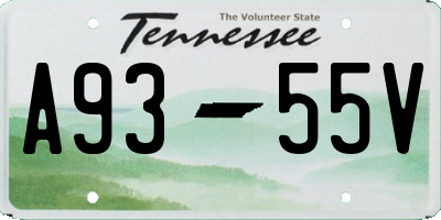 TN license plate A9355V