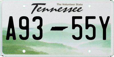 TN license plate A9355Y