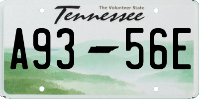 TN license plate A9356E