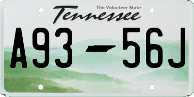 TN license plate A9356J
