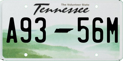 TN license plate A9356M