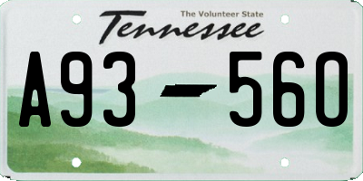 TN license plate A9356O
