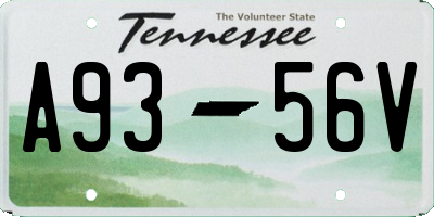 TN license plate A9356V