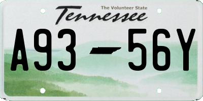 TN license plate A9356Y