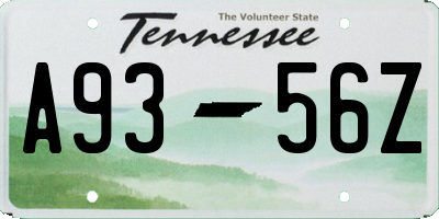 TN license plate A9356Z