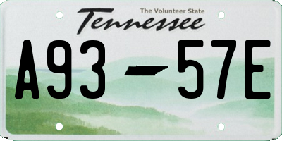 TN license plate A9357E